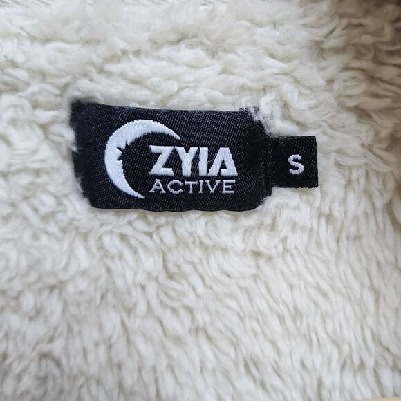 Zyia Fleece Teddy Jacket Womens S Cream 1/4 Zip Long Slv Pockets Soft Outdoor - Picture 11 of 12